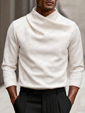Modern Stretch Crossover Mock Neck Top