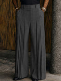 Polished Casual Front-Pleat Design Suit Pants