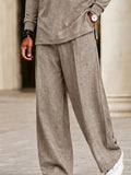 Casual Comfort Side Slit Shirt and Pants Set