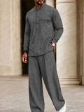 Casual Comfort Side Slit Shirt and Pants Set