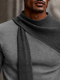 Modern Casual Scarf-Neck Fitted Rib Top