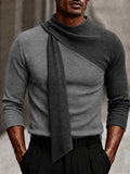 Modern Casual Scarf-Neck Fitted Rib Top