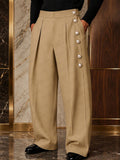 Smart Casual Statement Button Accents Pants