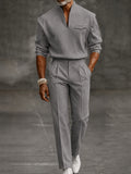 Quiet Luxury Structured Shoulder Top Pants Set