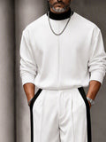 Urban Contrast Rib Mock Neck Top Pants Set
