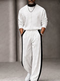 Urban Contrast Rib Mock Neck Top Pants Set