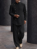 Versatile Asymmetric Placket Blazer Pants Set