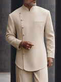 Versatile Asymmetric Placket Blazer Pants Set