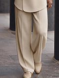 Versatile Asymmetric Placket Blazer Pants Set