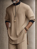 Casual Relaxed Contrast Detail Shirt Pants Set