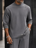 Smart Casual Pleated Design Top Pants Set