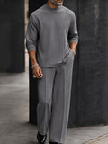 Smart Casual Pleated Design Top Pants Set