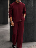 Smart Casual Pleated Design Top Pants Set