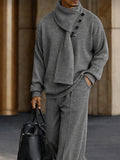 Modern 3-in-1 Detachable Scarf Top Pants Set