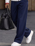 Sporty Contrast Color Jacket Pants Set