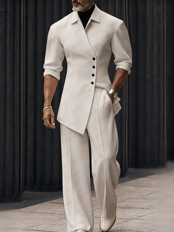 Modern Asymmetric Tailored Two Piece Set
