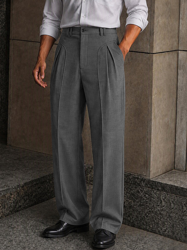 Elevated Casual Pleated Detail Suit Pants