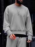 Casual Loose Button-Cuff Sweatshirt Set