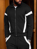Streetwear Fashion Colorblock Jacket Pants Set