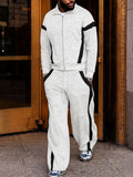 Streetwear Fashion Colorblock Jacket Pants Set
