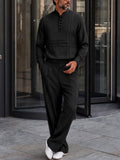 Urban Commuter Half-Button Shirt Pants Set