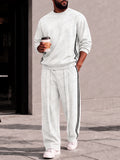 Athleisure Contrast Stripe Sweatshirt Pants Set