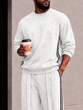 Athleisure Contrast Stripe Sweatshirt Pants Set