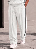 Athleisure Contrast Stripe Sweatshirt Pants Set