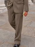 Smart Casual Slub Textured Blazer Pants Set