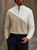 Urban Casual Contrast Color Long Sleeve Top