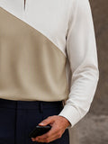 Urban Casual Contrast Color Long Sleeve Top