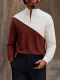 Urban Casual Contrast Color Long Sleeve Top