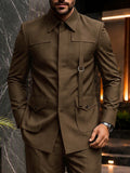Luxury Safari Style 2-Piece Suit Set