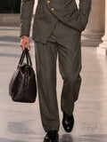 Smart Casual Contrast Lapel Blazer Pants Set