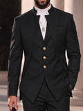Refined Mandarin Collar Blazer Pants Set