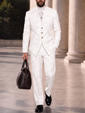 Refined Mandarin Collar Blazer Pants Set
