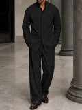 Smart Casual Hidden Placket Jacket Pants Set