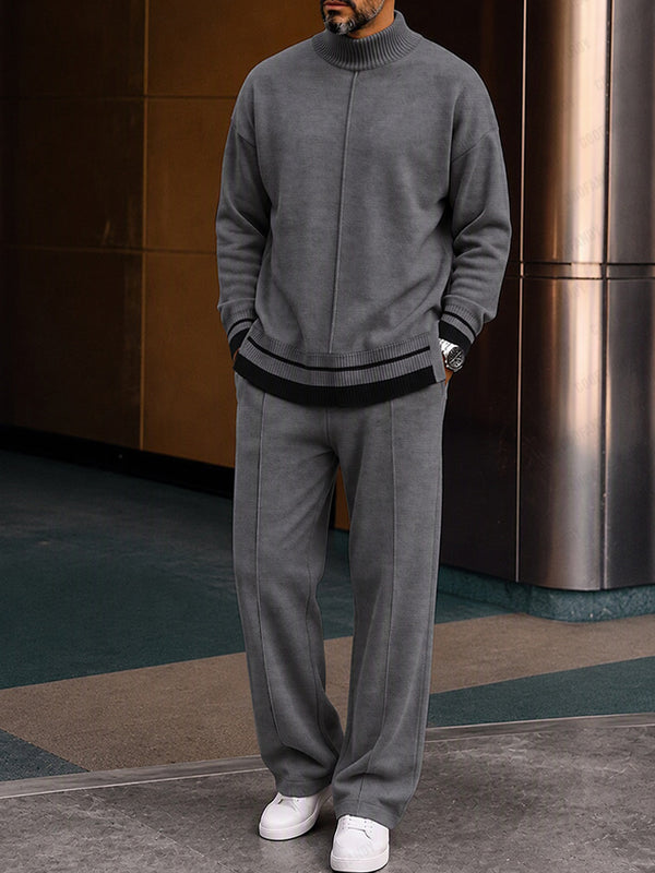 Premium Comfort Ribbed Turtleneck Top Pants Set