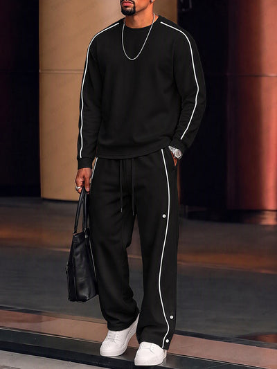 Men's Half Zip Tracksuit Set – Pullover Sweatshirt & Drawstring