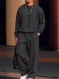 Athleisure Contrast Line Sweatshirt Pants Set