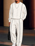 Athleisure Contrast Line Sweatshirt Pants Set
