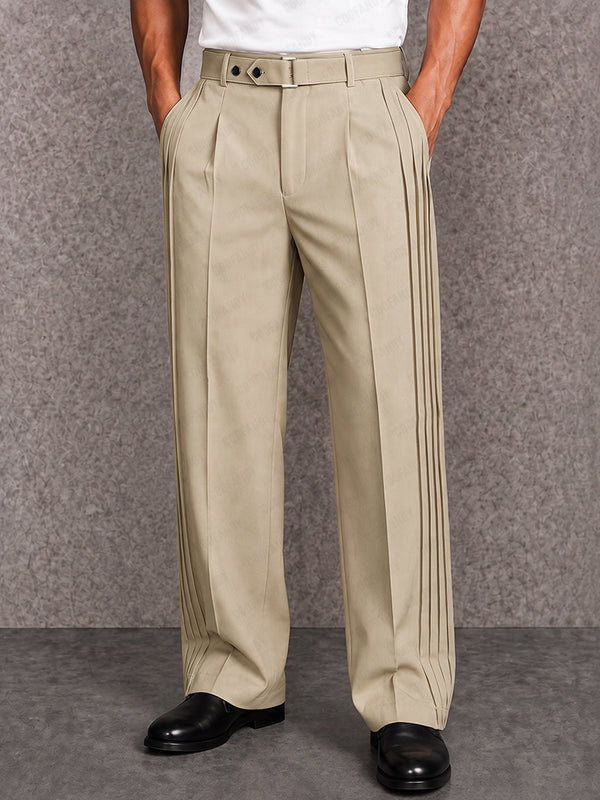 Smart Casual Pleated Wide Leg Pants