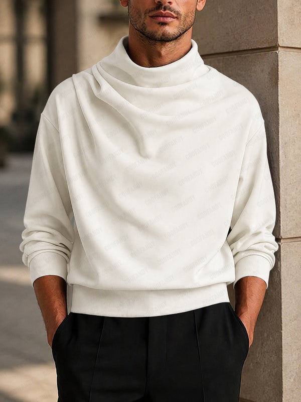 Ultra-Soft Stretch Draped Mock Neck Top