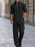 Modern Streetwear Zip-Up Jacket Pants Set