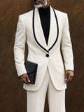 Elegant Contrast Shawl Collar Blazer Set