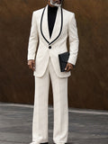 Elegant Contrast Shawl Collar Blazer Set