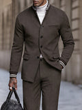 Smart Casual Contrast Rib Detail Jacket Set