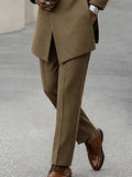 Minimalist Style Diagonal Placket Jacket Set