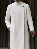 Minimalist Mandarin Collar Long Coat Pants Set