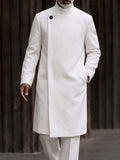 Minimalist Mandarin Collar Long Coat Pants Set